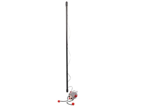 Flamingo hračka pro kočku mávátko 47 cm s myškou šedou