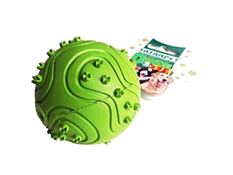Tatrapet hračka pro psa míček s výstupky 6 cm tvrdá guma zelená