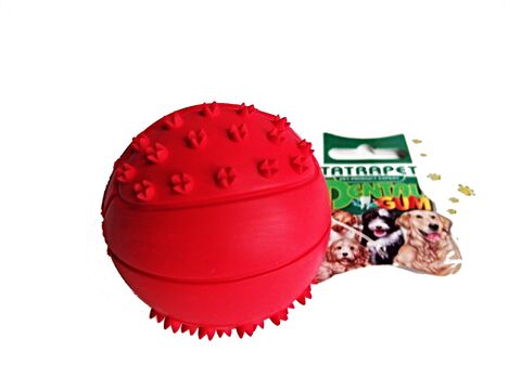 Tatrapet hračka pro psa míček s výstupky 6 cm tvrdá guma červená