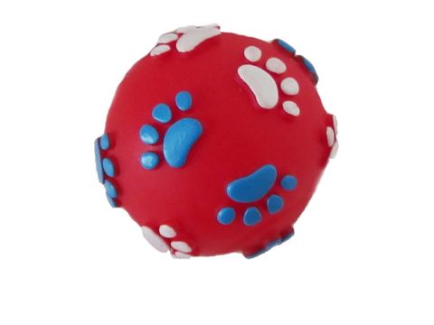 Tatrapet hračka pro psa míček s výstupky pískací průměr 5,5 cm vinyl červená