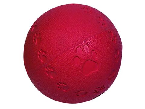 Flamingo hračka pro psa míč průměr 6 cm, pískací, guma červená