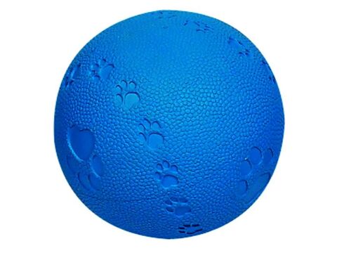 Flamingo hračka pro psa míč průměr 6 cm, pískací, guma modrá