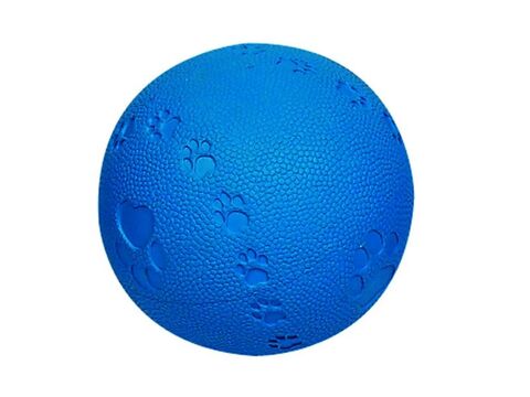 Flamingo hračka pro psa míč průměr 12 cm, pískací, guma modrá