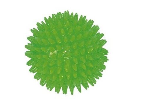 Nayeco hračka pro psa míček pískací s ostny průměr 8 cm tvrdá guma zelená