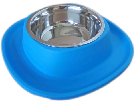 Georplast soft miska 28 x 28 x 5,5 cm s kovovou miskou 0,6 l modrá