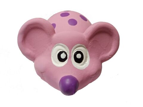 Tatrapet hračka pro psa myška 8 cm pískací latex růžová