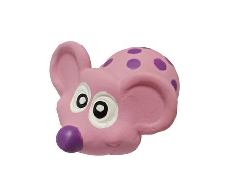 Tatrapet hračka pro psa myška 8 cm pískací latex růžová
