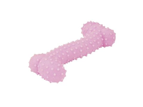 Nayeco hračka pro psa kost s výstupky 10,5 cm, TPR guma, růžová 