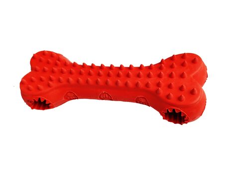 Nayeco hračka pro psa dentální kost tvrdá guma 14 cm červená