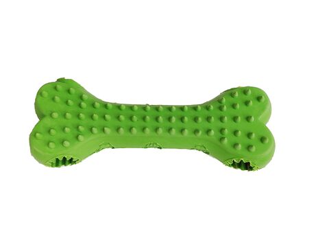 Nayeco hračka pro psa dentální kost tvrdá guma 14 cm zelená