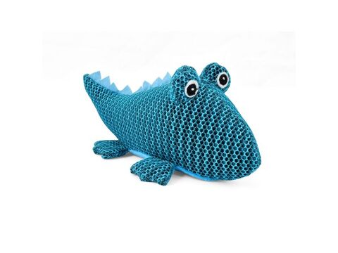 Nayeco hračka pro psa krokodýl 25 cm látková pískací modrá