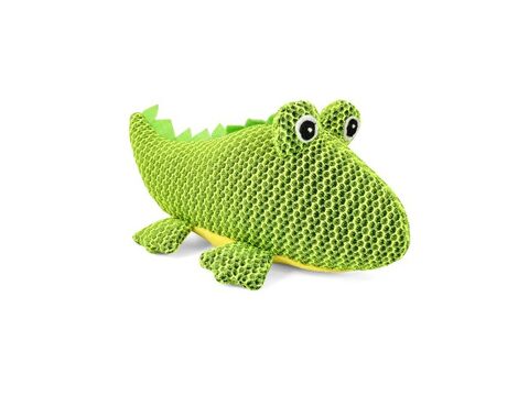 Nayeco hračka pro psa krokodýl 25 cm látková pískací zelená