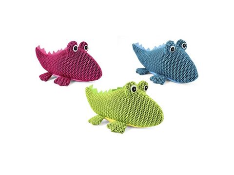 Nayeco hračka pro psa krokodýl 25 cm látková pískací modrá