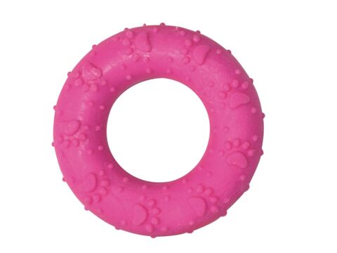 Nayeco hračka pro psa kruh zdobený průměr 7 cm guma růžová