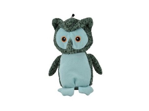 Nayeco hračka pro psa Eco sova,pískací,  plyšová, 20 cm, zelená