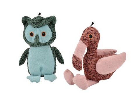 Nayeco hračka pro psa Eco sova,pískací,  plyšová, 20 cm, zelená