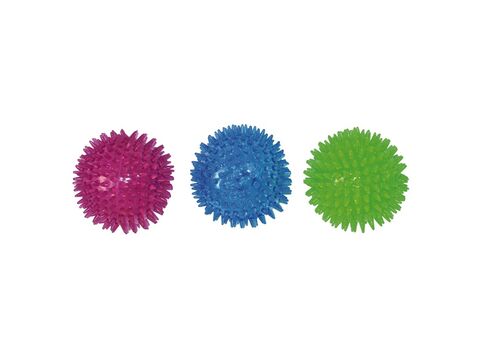 Nayeco hračka pro psa míček pískací s ostny průměr 6 cm tvrdá guma zelená