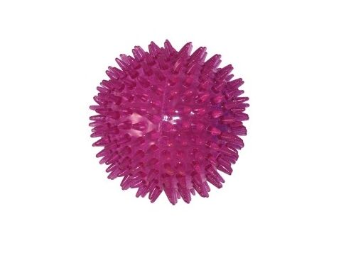 Nayeco hračka pro psa míček pískací s ostny průměr 6 cm tvrdá guma červená