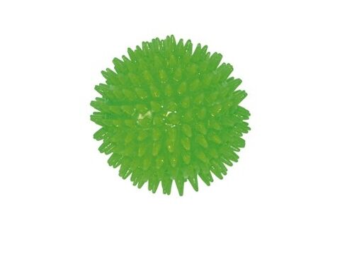 Nayeco hračka pro psa míček pískací s ostny průměr 6 cm tvrdá guma zelená