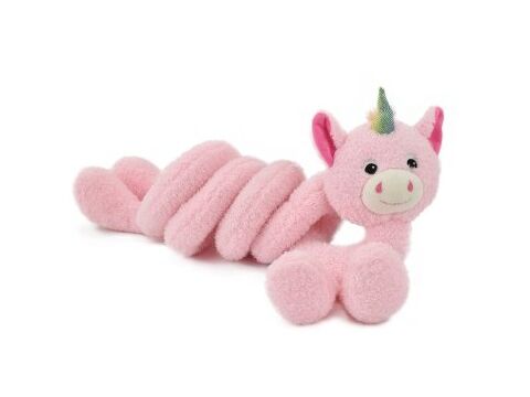 Nayeco hračka pro psa spirálový jednorožec, plyšová 100 cm, růžová