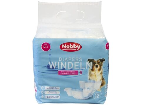 Nobby papírové pleny pro feny M - L 36-52 cm při inkontinenci, hárání / border kolie/12ks 
