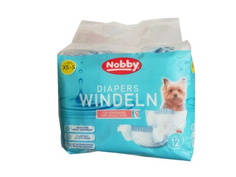 Nobby papírové pleny pro feny XS -S 20-28 cm při inkontinenci, hárání / yorkšír / 12 ks