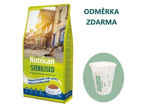 Nutrican Sterilised kuřecí 10 kg + dárek Nutrican odměrka na krmivo