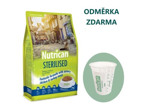 Nutrican Sterilised kuřecí 2 kg +dárek Nutrican odměrka na krmivo