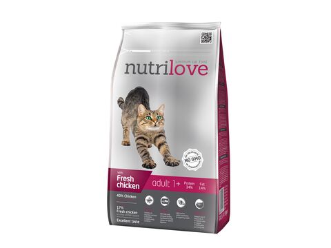 Nutrilove pro kočky adult 1,5 kg s čerstvým kuřecím masem 