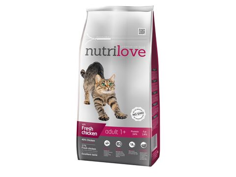 Nutrilove pro kočky adult 8 kg s čerstvým kuřecím 