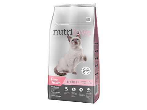 Nutrilove pro kočky sterile 7 kg s čerstvým kuřecím