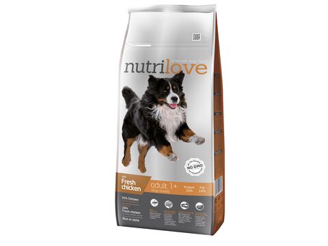 Nutrilove granule pro psy adult L s čerstvým kuřecím 12 kg 