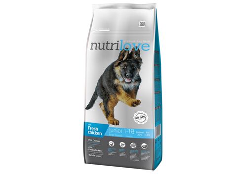 Nutrilove granule pro psy Junior L s čerstvým kuřecím 12kg