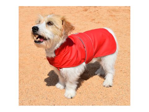 Nayeco pláštěnka pro psa 35 cm, obvod 58 cm, zateplená s kapucí červená 