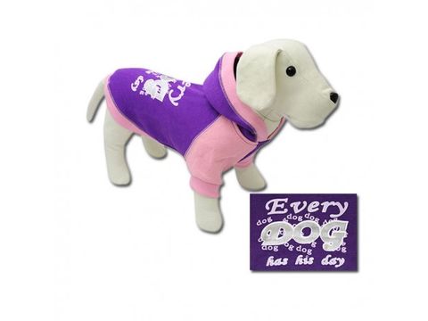 Nayeco mikina pro psa Every dog s kapucí růžovo fialová 25 cm délka 24 obvod 38 cm