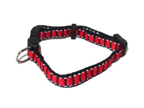 Tatrapet Benny obojek na psa Basic 10 mm x 21-37 cm nylon reflexní červený/černý 