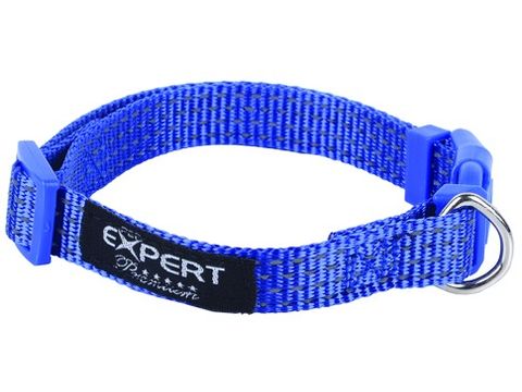 Tatrapet Pet Expert obojek na psa Basic 20 mm x 30-45 cm nylon 3 reflexní proužky  modrý