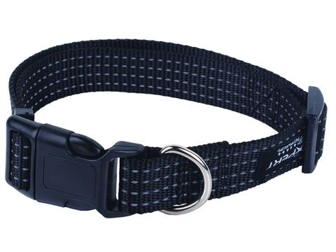 Tatrapet Pet Expert obojek na psa Basic 25 mm x 35-50 cm nylon reflexní černý