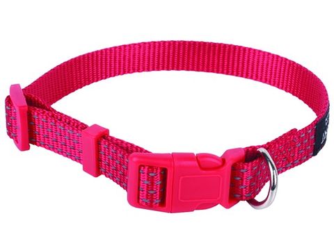 Tatrapet Pet Expert obojek na psa Basic 20 mm x 30-45 cm nylon 3 reflexní proužky červený