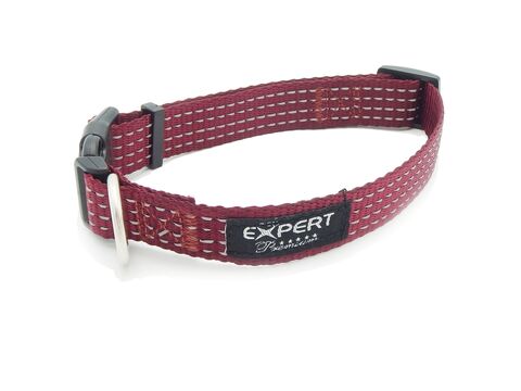 Tatrapet Pet Expert obojek na psa Basic 20 mm x 30-45 cm nylon 3 reflexní proužky vínový