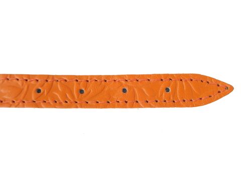 Obojek na psa kožený 30cm/14mm vzorovaný oranžový 