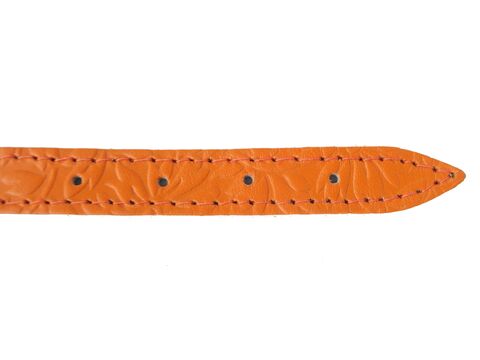Obojek na psa kožený 30cm/14mm vzorovaný oranžový 