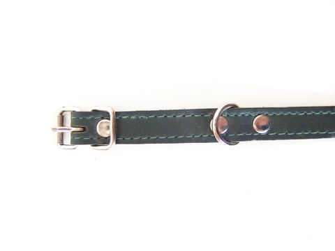Sedlářství Doležel Obojek na psa kožený malý 2 30cm/14mm zelený