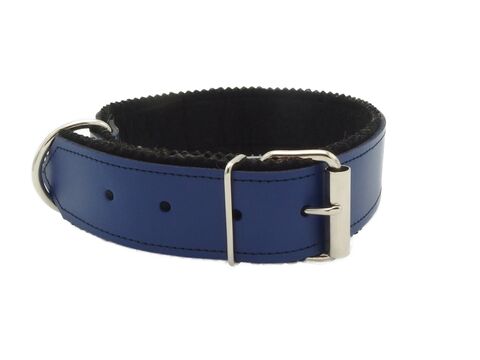 Obojek na psa kožený 60cm/40mm modrý