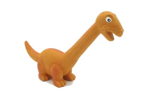 Tatrapet hračka pro psa dinosaurus pískací, 19 cm, latex, oranžová