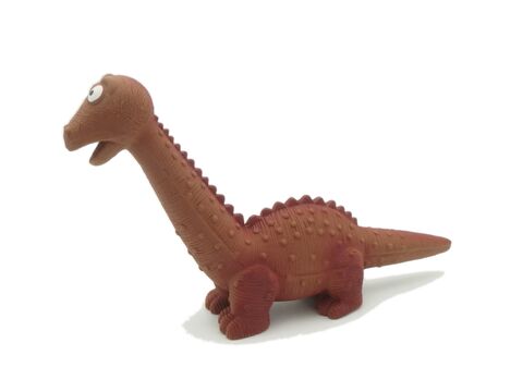 Tatrapet hračka pro psa dinosaurus pískací, 19 cm, latex, hnědá