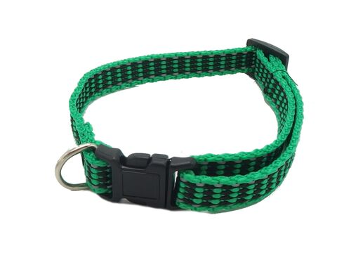 Tatrapet Benny obojek na psa Basic 10 mm x 21-37 cm nylon reflexní zelený/černý