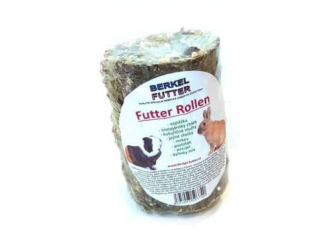 Futter Rollen-lisované seno s vojtěškou,svat. chléb, kukuř.vloč.,mrkev,petrž.,byl.12 x8cm 