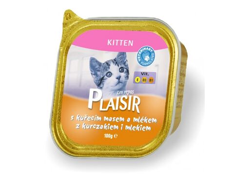 PLAISIR vanička 100g Kitten paté s kuřecím a mlékem 