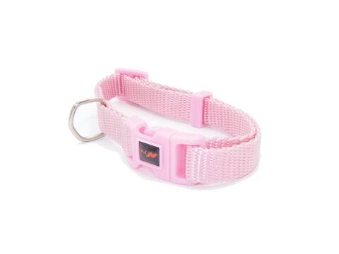 Nayeco obojek Basic Rosa nylon růžový 15 mm x 33 - 40 cm